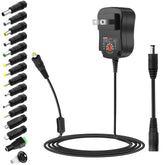 SHNITPWR 3V~12V Universal Power Supply 12W 1A AC/DC Adjustable Power Adapter Transformer 100V~240V AC to DC 3V 4.5V 5V 6V 7.5V 9V 12V 1A 12W Max Switch Converter with 14 Tips and Polarity Converter