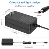 SHNITPWR 24V DC Power Supply Adapter 24 Volt 2A 48W AC to DC Converter Transformer 100~240V AC Input with 5.5x2.5mm DC Tip for 5050 3528 LED Strip 3D Printer CCTV Security System LCD Monitor