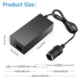 SHNITPWR AC to DC Converter 12V 8A 96W Power Supply Adapter with Car Lighter Socket 100~240V AC to DC 12 Volt 8 Amp 6A Transformer for Car Tire Inflator Vacuum Cleaner and Other Car Devices Under 96W