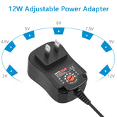 SHNITPWR 3V~12V Universal Power Supply 12W 1A AC/DC Adjustable Power Adapter Transformer 100V~240V AC to DC 3V 4.5V 5V 6V 7.5V 9V 12V 1A 12W Max Switch Converter with 14 Tips and Polarity Converter