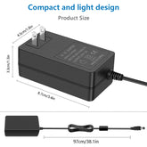 SHNITPWR 24V 2A Power Supply Adapter, Pack of 2 100~240V AC to DC 24 Volt 2000mA 48W Converter Transformer with 5.5x2.5mm DC Tip for 5050 3528 LED Strip 3D Printer CCTV Security System LCD Monitor