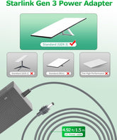 Starlink Gen 3 Power Supply 57V 3.42A 195W Replacement Power Adapter for Starlink Gen 3 Charger Cord 10FT UL Listed Certified AC to DC Adapter Compatible with Gen3 Standard Accessories 18AWG 3M/10FT
