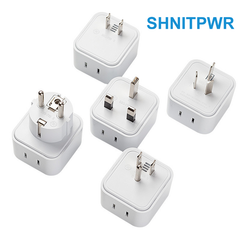 SHNITPWR European Travel Plug Adapter USB C, US to Europe Plug Adapter with 4 Outlets 3 USB Charger (1 USB C Port), Type C Power Adaptor