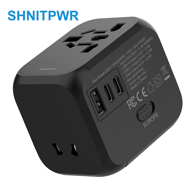 SHNITPWR International Travel Adapter Universal Power Adapter Worldwide All in One 4 USB