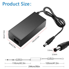 SHNITPWR 36V 3A Power Supply Adapter 100V~240V AC to DC 36 Volt Converter 108W 3amp 36 Vdc Low Voltage Transformer 5.5x2.5mm Plug for Engraver Printer Electric Drill LED Strip Light Water Pump