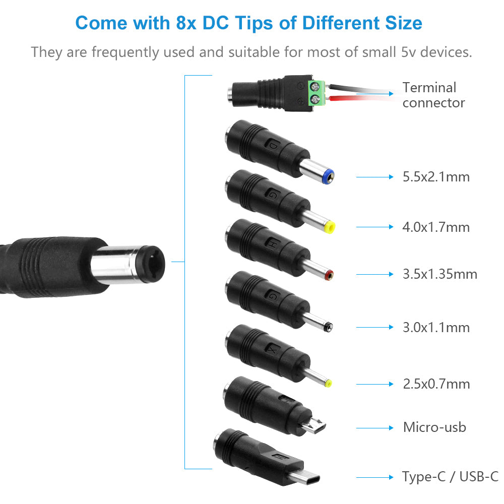 Dc 5v SHNITPWR 5V 3A Power Supply Adapter DC 5V 3000mA 15W Universal Replace