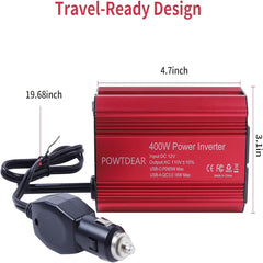 SHNITPWR 300W Power Inverter DC 12V to 110V AC Car Inverter with 4.2A Dual USB Car Adapter