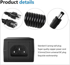 SHNITPWR 24V 3A DC Power Supply Adapter AC 100V~240V to DC 24 Volt 3 Amp 72W Converter Transformer 5.5x2.5mm Plug for 5050 3528 LED Strip Light 3D Printer LED Driver CCTV Security System LCD Monitor