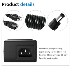 SHNITPWR 36V 3A Power Supply Adapter 100V~240V AC to DC 36 Volt Converter 108W 3amp 36 Vdc Low Voltage Transformer 5.5x2.5mm Plug for Engraver Printer Electric Drill LED Strip Light Water Pump