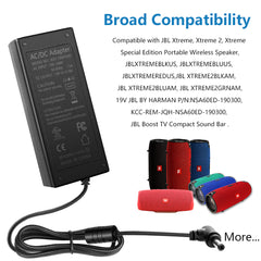 Replacement for JBL Speaker Charger Cord for JBL Xtreme Xtreme 2 Xtreme Portable Wireless Speaker (Black Blue Red), SHNITPWR UL Listed 19V Power Supply Adapter 100~240V AC to DC Converter Transformer