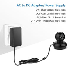 SHNITPWR 12V 3A Power Supply Adapter UL Listed 100~240V AC to DC 12 Volt Converter 36W 3 Amp 2.8A 2.5A LED Driver with 5.5x2.5mm Tip for LED Strip CCTV Camera LCD Monitor Level VI Energy Efficiency