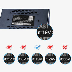SHNITPWR 19V DC Power Supply Adapter 4.74A 90W 3.42A 65W 2.37A 45W 3.95A 75W AC/DC Converter 100V~240V AC to DC 19 Volt 4.74amp Transformer W/ 5.5x2.5mm for LCD LED Monitor HDTV Bluetooth Speaker