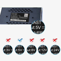 SHNITPWR 5V Power Supply 5 Volt 15A 75W AC DC Adapter 100V~240V AC to DC Converter 5 Vdc 15 Amp 12A 10A 8A Power Transformer 5.5x2.5mm for WS2812B WS2811 SK6812 WS2801 LED Pixel Strip Light USB-HUB